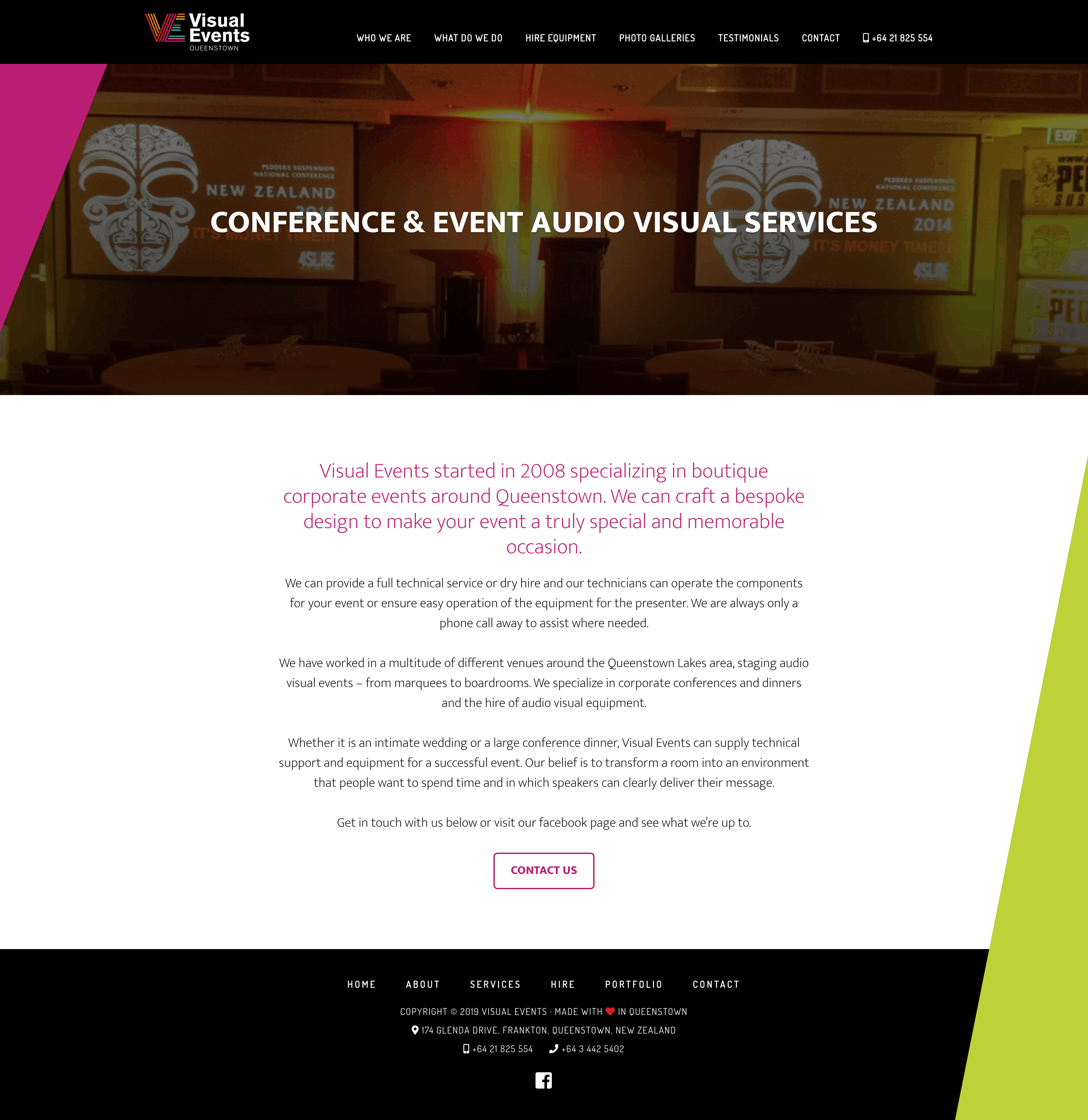 Visual Events Website